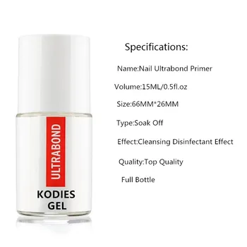 

15ML Nail Primer and Dehydrator Prep Strong Rubber Base Coat Top Coat for Nails Ultrabond Bonder UV Gel Nail Polish Matte Top