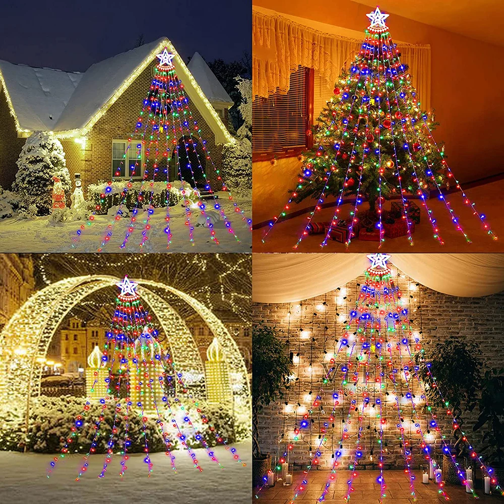 Outdoor Christmas Decorations 344 LED Star Lights Easy