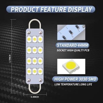 

Lamp Light Bulbs 6000K 100LM Replacement 12pcs beads Luminous 44mm-12SMD