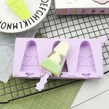 Креативная мультяшная силиконовая форма для Фруктового мороженого с крышкой, домашняя форма для мороженого, кубика льда, поднос с палочками для мороженого