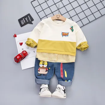 

Kid Baby Boy Clothing Sets Cartoon 2PCS 2019 Fashion Toddler Girls Baby Suit for Boys T shirt +Jeans Pants 1 - 4 Y