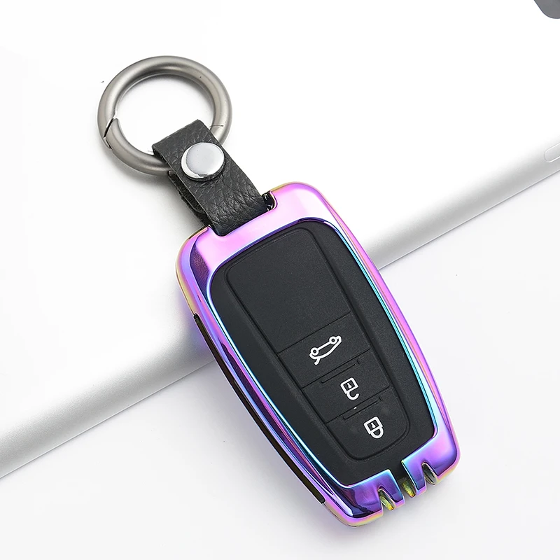 Цинковый сплав специально разработан для новой Toyota camry посылка ключ чехол corolla ling двойной двигатель prado highlander автомобиль RAV4 - Название цвета: 3 Button-Rainbow
