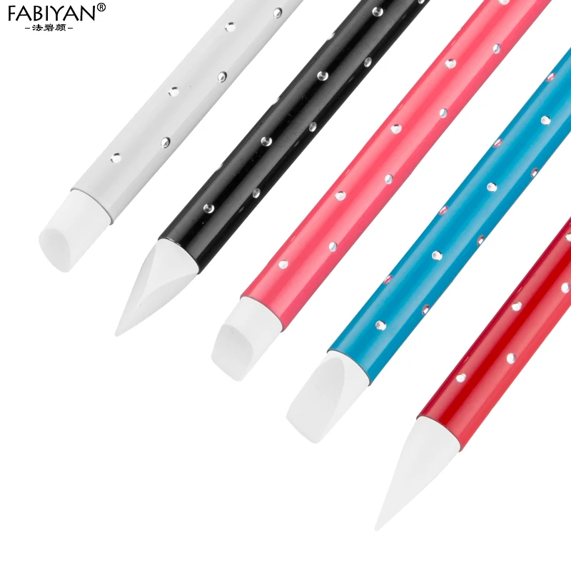 5Pcs Silicone Brush Sculpture Pen Carving Emboss Hollow Shaping Painting Dotting Polish Gel Nail Art Manicure Tools Set