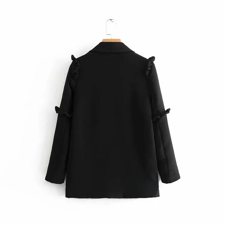 

2018 Europe And America Autumn New Style WOMEN'S Dress Versitile Fashion Slimming Loose-Fit Flounced Decoration Suit Jacket