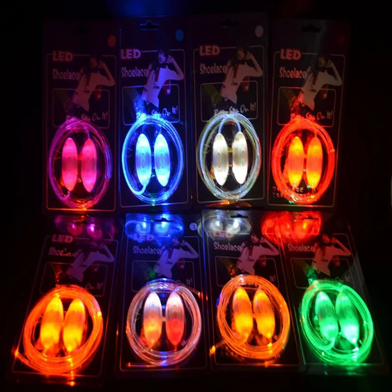 New Multi-Color Cool Night Run Neon LED Shoe laces Shoes Strap Glow Stick Light Shoelaces Accessories Party Supplies LED Shoe