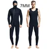 7MM Neoprene Hood Wetsuits For Men Scuba Snorkeling Diving Equipment Spearfishing 2Piece Hat Underwater Hunting Swimming WetSuit
