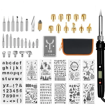 

Black Adjustable Soldering Iron Carving Pyrography Tool Wood Embossing Burning Soldering Pen Set Welding Kit