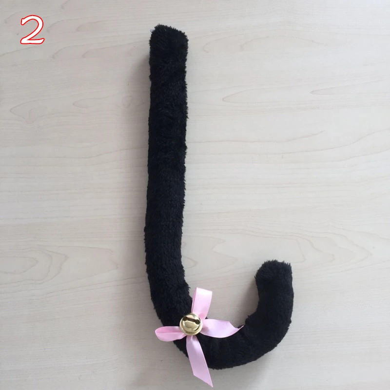 80CM Long Adult Kids Anime Solid Color Plush Cat Wolf Cosplay Props Animal Ears Bandana Long cat　Tail Halloween Lolita Costume anime outfits Cosplay Costumes