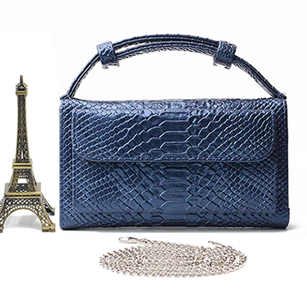 Sapphire Blue XMESSUN Bolsa Feminina, женская сумка из натуральной кожи, женская модная сумка на плечо, роскошные дизайнерские сумки-мессенджеры из кожи питона - Цвет: Sapphire Blue