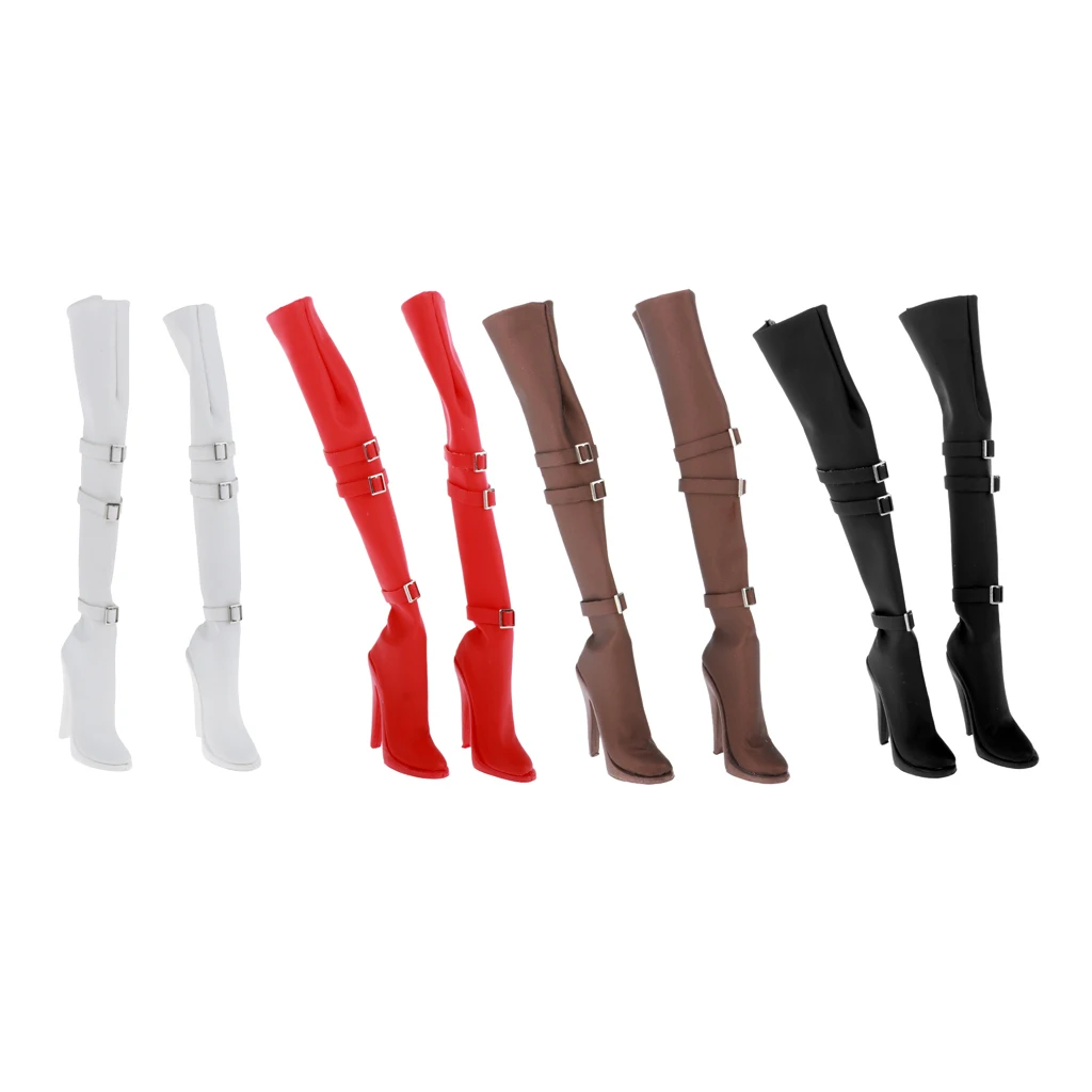 Экшн фигурка куклы Высокий каблук Сапоги масштаб 1/6 искусственная кожа женская