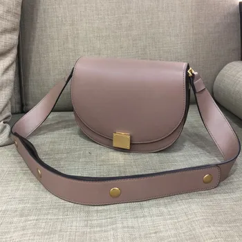 

Hot Sale Women Crossbody Bags Genuine Leather Female Saddle Bag Retro Solid Cowhide Shoulder Messenger Bag