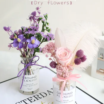 

Preserved Fresh Flower European Style Home Decoration Dry Flower With Vase Light Valentines Gift Preserved Flower Arranging NYR