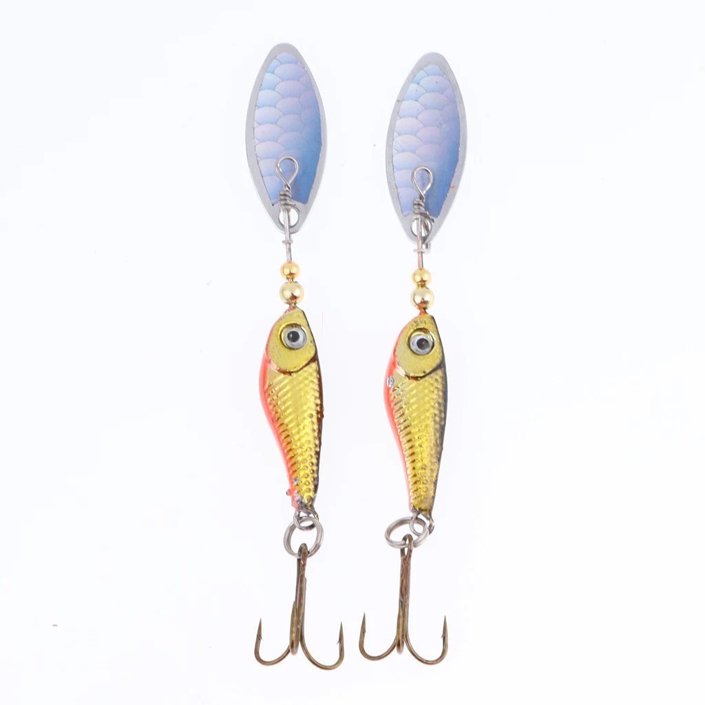 5pcs Fishing Lure Spinnerbait, Bass Trout Salmon Hard Metal Spinner Baits Kit Fishing Tackles