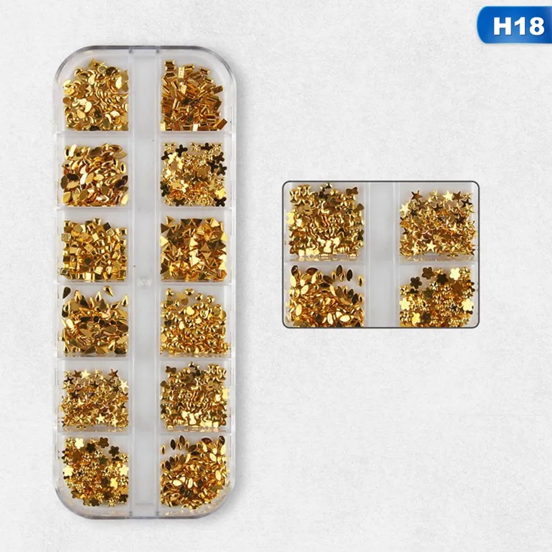 12 Сетки ногтей искусство 3D Полимерная мозаика с плоским дном Стразы для ногтей красочные круглые Блестки маникюр Дизайн ногтей украшения - Цвет: 18
