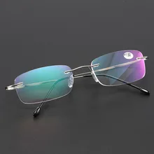 Мягкие оправы пресбиопии очки для чтения Для мужчин Для женщин Мода Безвинтовой дизайн металлический компьютерный очки 1,0 1,5 2,0 2,5 3,0 3,5 4,0