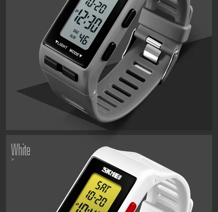 SKMEI Square Electronic Watch Women Men Digital Wristband Alarm Clock Life Waterproof Fashion Sport LED 12/24hour Clock 1362