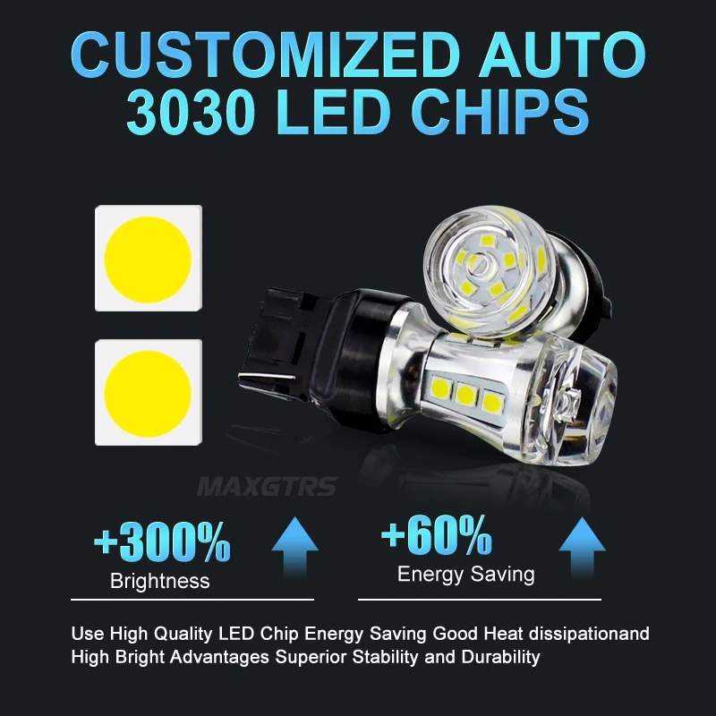 MAXGTRS 2x7440 LED T20 W21W светодиодный автомобильный светильник DRL 3030 SMD COB автомобильная