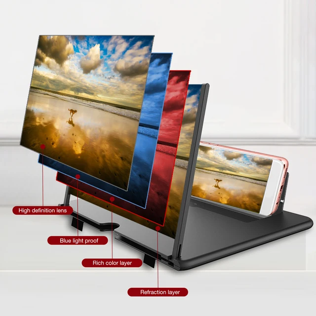 Loupe D'ecran MOVKZACV Loupe D'u00e9cran De Tu00e9lu00e9phone Portable 12 - Support Support Telephone Pour Filmer