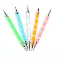 Дизайн ногтей Стразы ручка для наклеивания 5 только набор спиральный стержень двойные иглы точка цветок инструмент в настоящее время доступны оптом