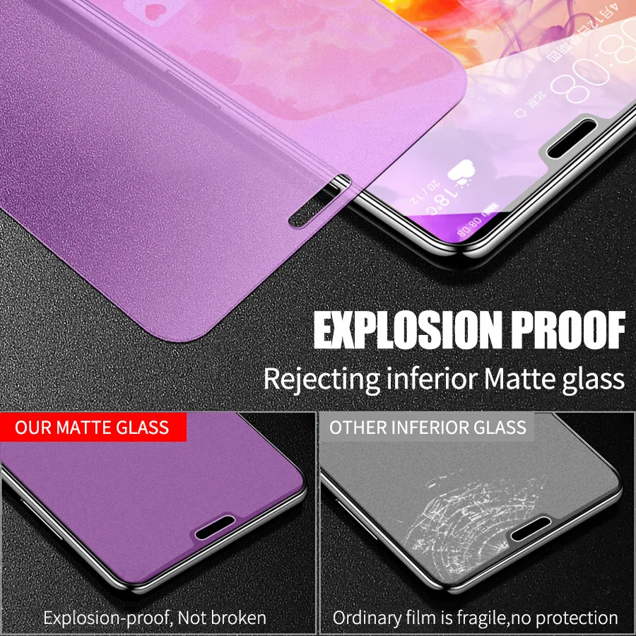Матовое закаленное стекло с защитой от синего света для Huawei Honor 20 Pro 9X 8X View P20