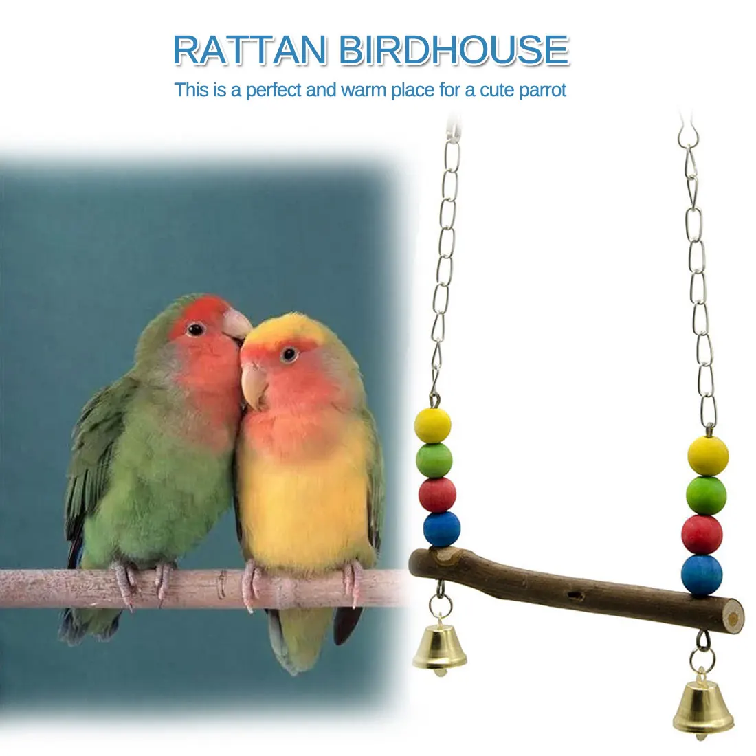 

Nice Pet Bird Parrot Parakeet Budgie Cockatiel Cage Climbing Ladder Hammock Swing Stand Toys Hanging Toy Bird Accessories New
