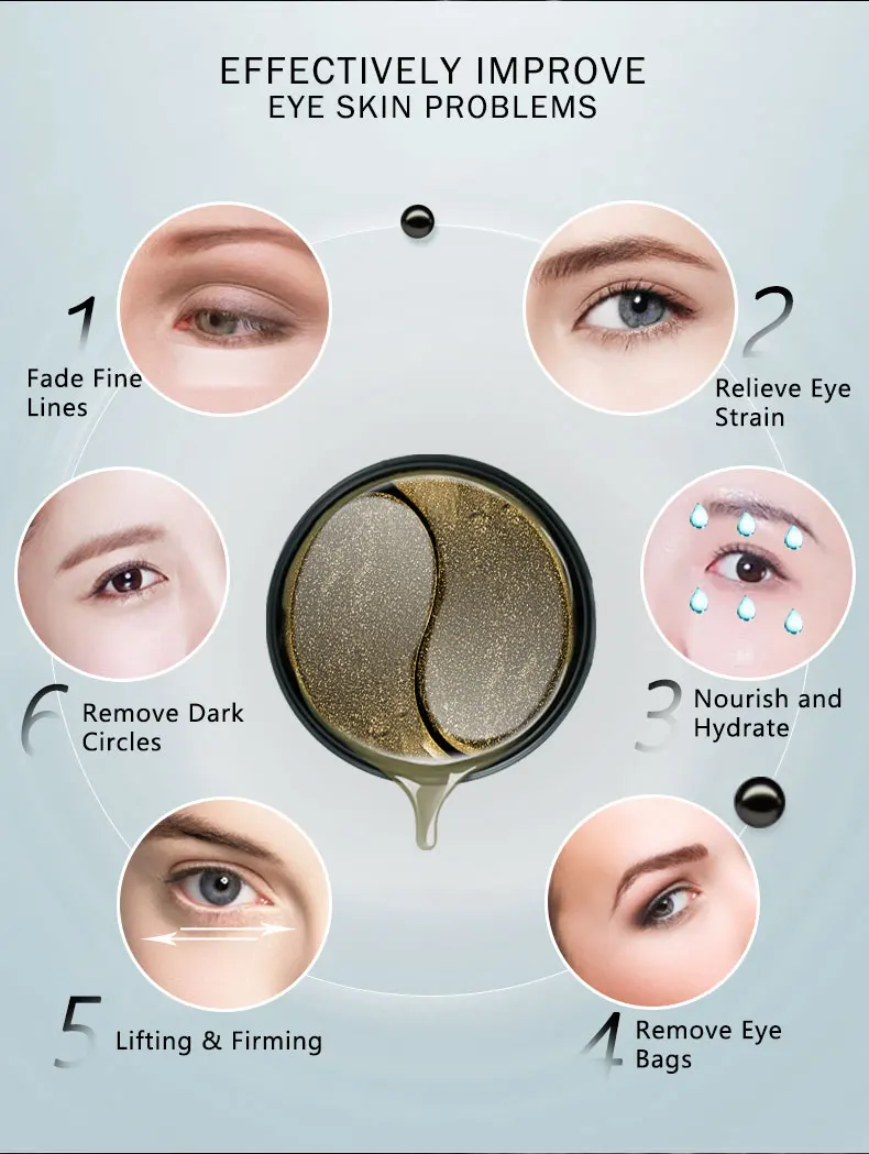 ARTISCARE экстравагантная черная жемчужная кристальная маска для глаз патчи для глаз под глазами увлажняющее питание против старения морщины маска