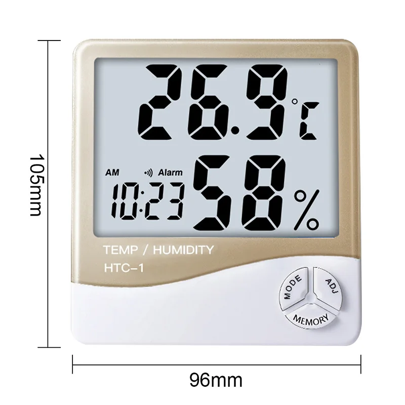 Цифровой гигрометр, термометр, ЖК-дисплей, электронный, для улицы, в помещении, температура, влажность, монитор, будильник