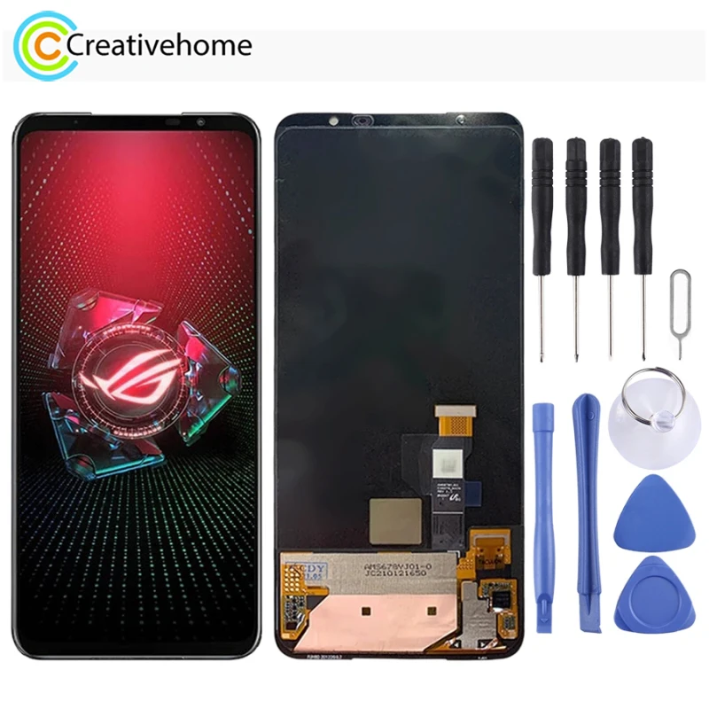 

High Quality LCD Screen and Digitizer Full Assembly for Asus ROG Phone 5 ZS673KS I005DA