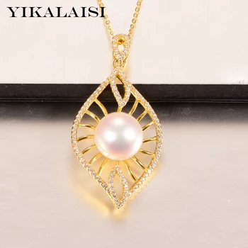 

YIKALAISI 925 Sterling Silver Jewelry Pearl Pendants 2020 Fine Natural Oblate Pearl jewelry 11-12mm Pendants For Women wholesale