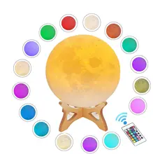 

3D Print Moon Lamp Night Light Moonlight Touch Remote Control USB Rechargeable Table Light Desk Lamp for Home Kids Bedroom Decor