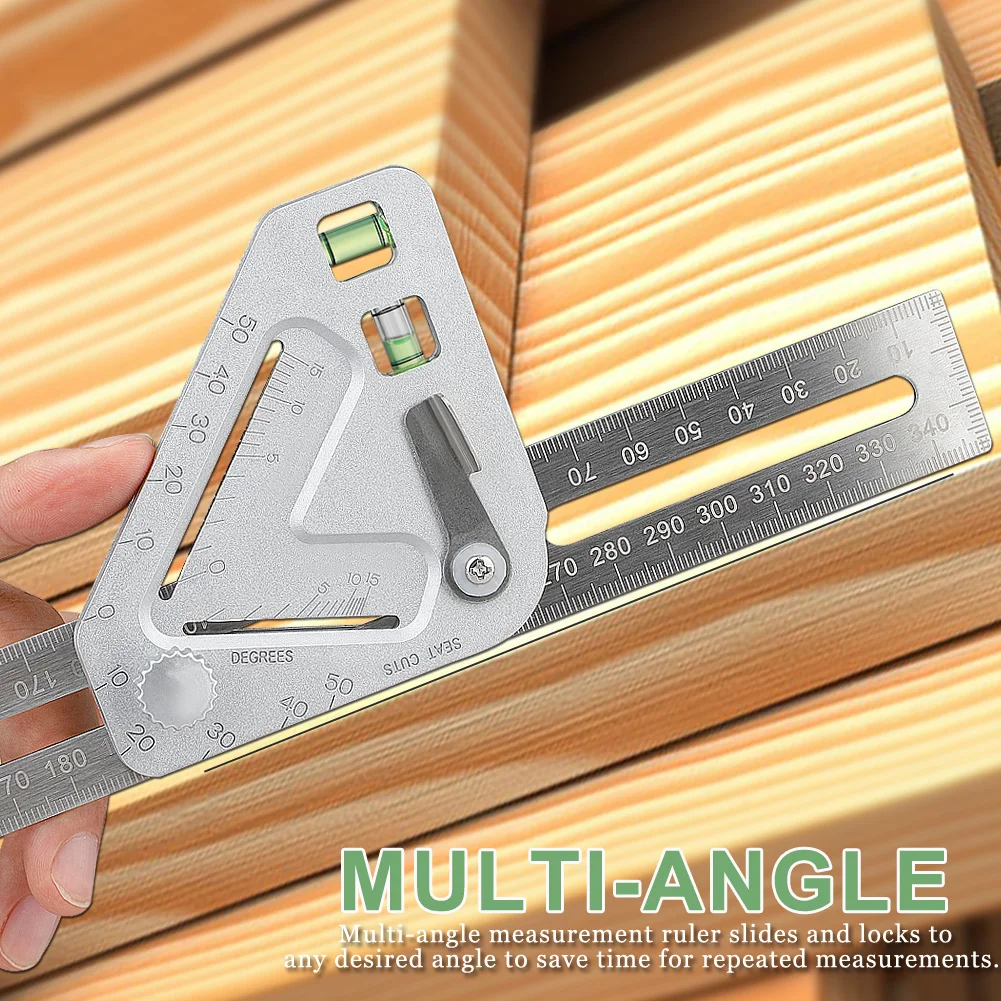 

Measurement Tool Roof Revolutionizing Carpentry Adjustable Angle Measuring Ruler Stainless Steel Multifunction Woodworking Tool