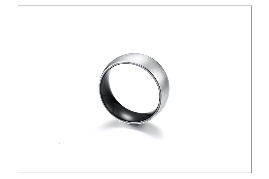Vnox, 8 мм, матовая поверхность, мужские кольца из нержавеющей стали, черное внутреннее мужское кольцо, повседневная бижутерия, комфортная одежда