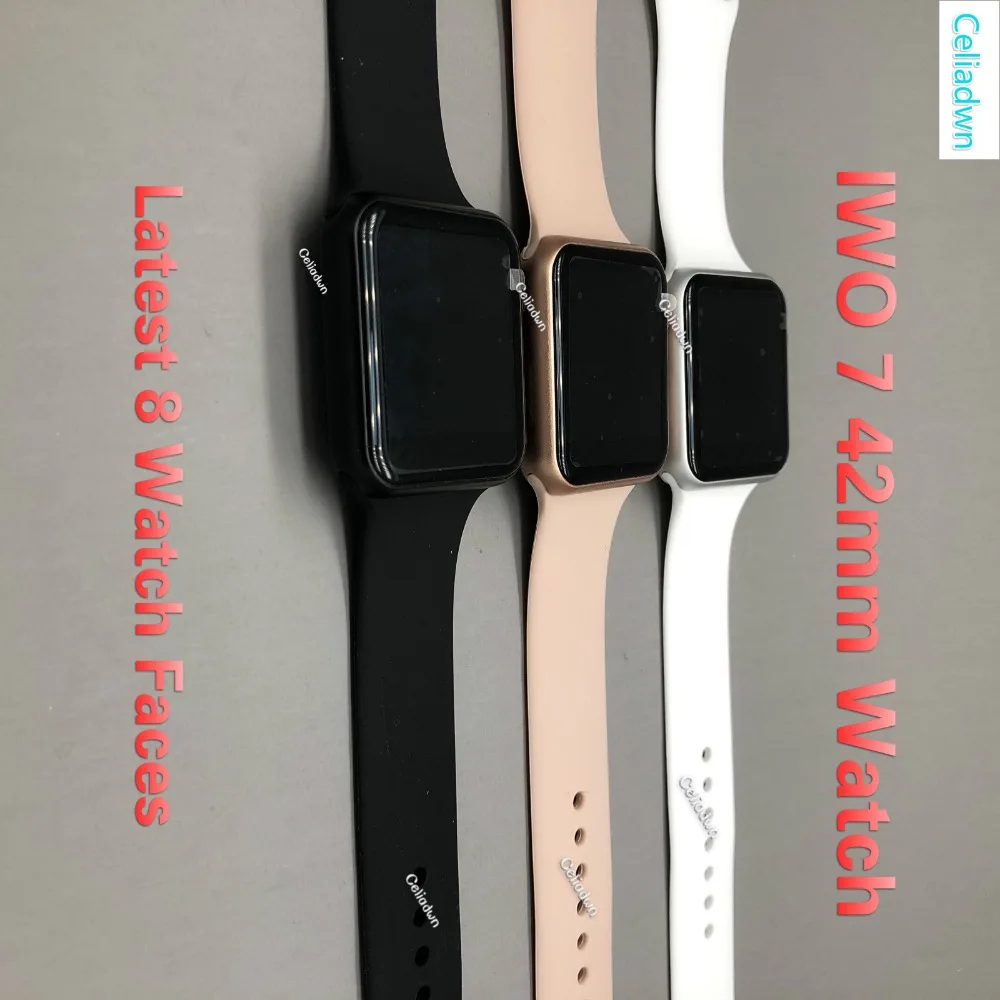 Смарт Браслет для проверки сердечного ритма 7 сердечный ритм SmartWatch фитнесс часы лица часы Беспроводное зарядное устройство носимое устройство для iOS Android VS IWO 4 5 6