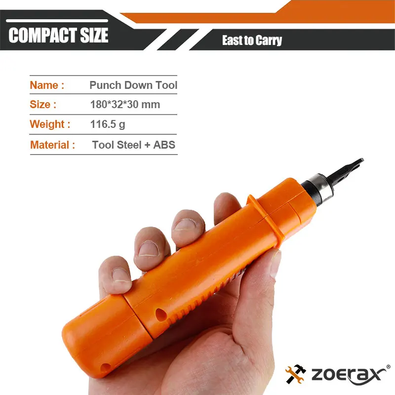 Punch Down Tool, Zoerax 110 Type Network Cable Tool Double Blades Ethernet Impact Terminal Insertion Tools
