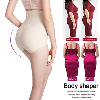 

Women Elastic Underwear Shapewear Tummy Control High Waist Panty Body Shaper Postpartum Belly Breathable Seamless Corset