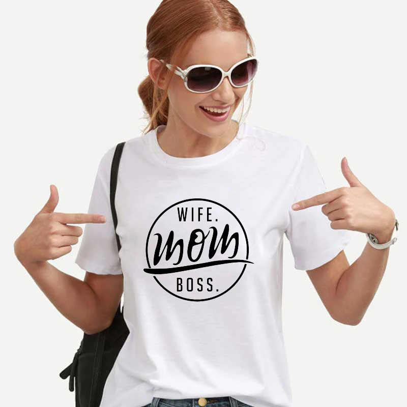 Жена мама boss футболка Женская мода Повседневная Hipster подарок для жены | одежда