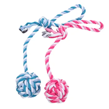 

Pet Toy Ball of Cotton Rope Dog Hand Pull Long Tail Ball Molar Bite Resistant Pedigree Ball of Cotton Rope Funny Dog Cat Side