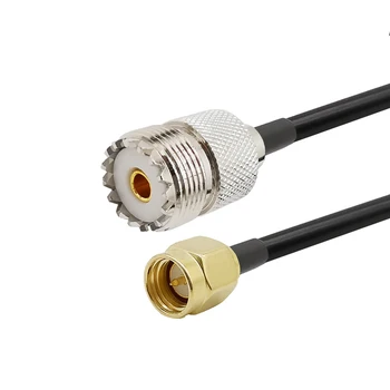

SMA Male to UHF PL-259 SO-239 Female LMR195 Antenna Extension Cable Pigtail Connector for CB Ham Radio Antenna Scanner