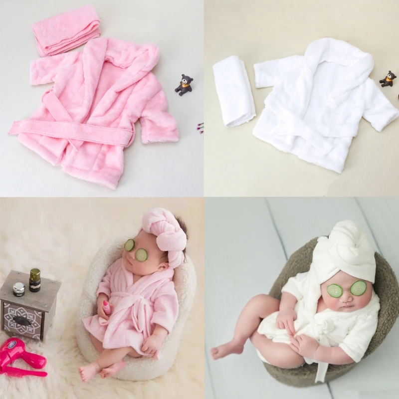 Банные халаты для новорожденных реквизит для фотосессии Детские аксессуары для фотосессии DXAD