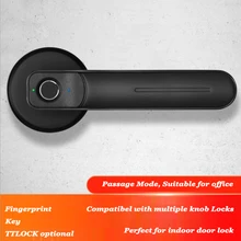 Fechadura de impressão digital inteligente à direita aberta esquerda porta usb fechadura da porta aberta chave mecânica desbloqueio ttlock bluetooth lock office lidar com bloqueio