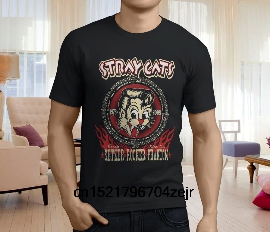Мужская футболка с изображением бродячих котов, Brian Rocker, тонкая футболка с изображением Джима фантома, новинка, футболка для мужчин