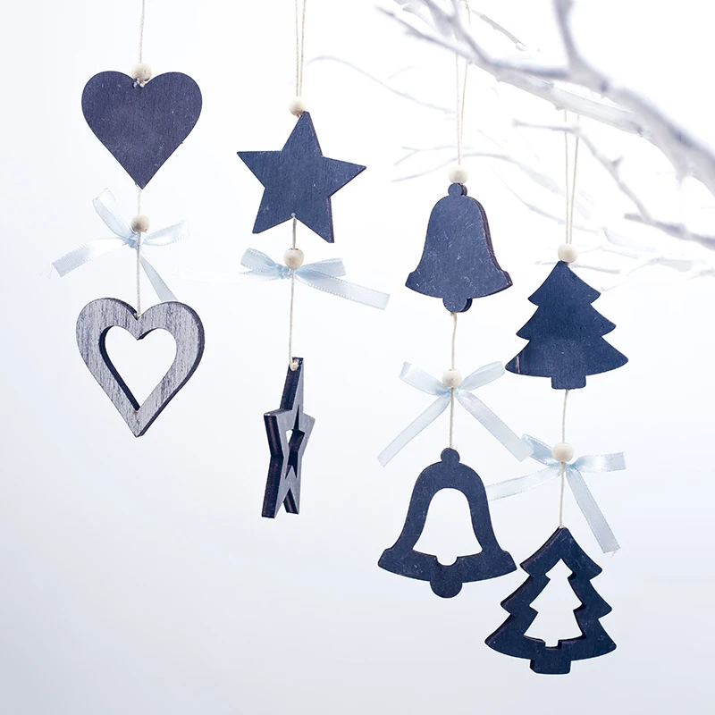

1 Set 4Pcs Christmas Tree Decorations Ornaments Wooden Printing Ornaments Christmas Pendants Creative Closet Charm Creative Gift