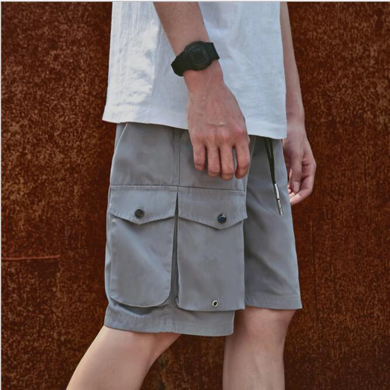 Men's Multi Pocket Cargo Shorts fashion Casual Knee Shorts Men Loose short pants Homme Summer Sweatpants