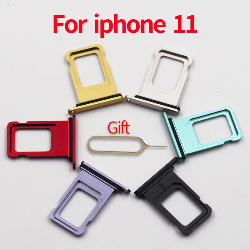 Original Single/Dual Sim Card Tray Slot Holder For iPhone 11 Reader Connector With Waterproof Ring | Мобильные телефоны и