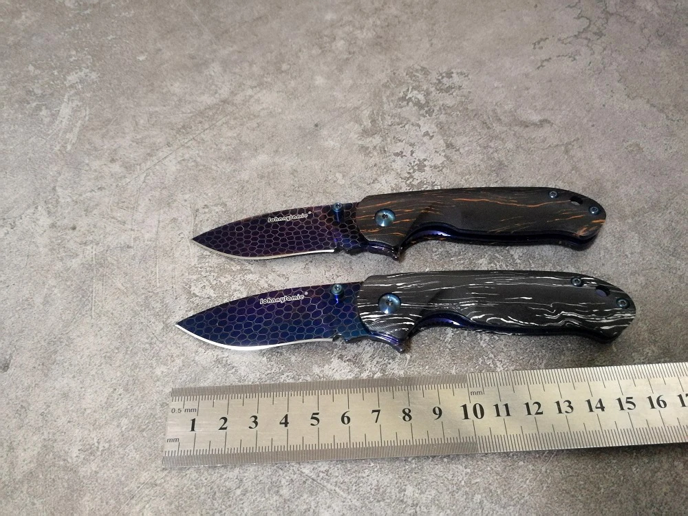 Джонниджейми Дракон масштаб DX 67 г 2,2" драконовая кожа Дамаск и BK/R G10 Ручка Тактический Флиппер складной карманный нож для выживания EDC