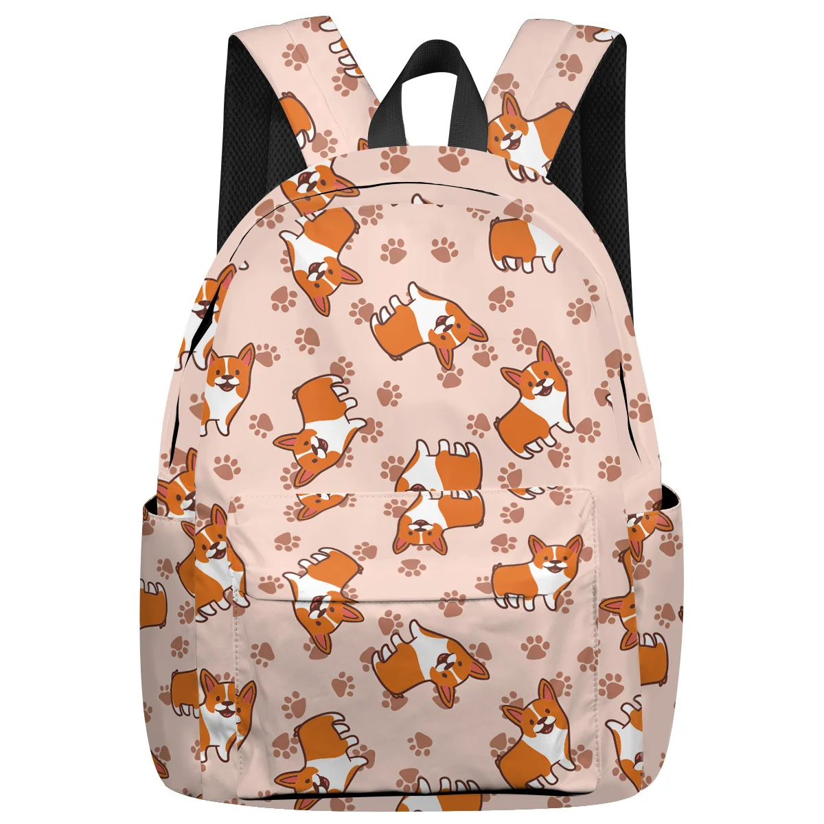 

WHEREISART Corgi Dog Backpacks Night Light Reflective Eve Of All Saint'S Day Tactical Backpacks Laptop Shoulderbag Computer