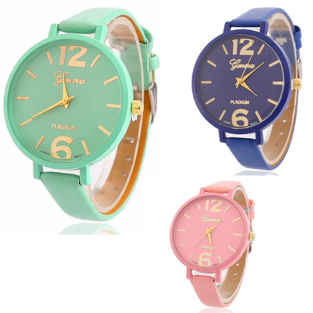

EBay Amazon Hot Sales Hot Selling Candy-Colored Women's Fine Leather Belt Watch Korean-style Harajuku Wind Couples Quartz Watch