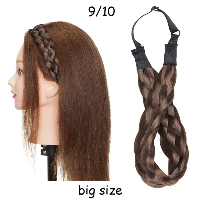 BENEHAIR Synthetic Braided Headbands Fake Hair Plaited Hair Band Braiding Hair Accessories Hair Extension Hairpiece For Women L-9-10