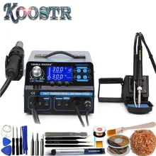 YIHUA 992DA+ ЖК-паяльная станция с дымчатым паяльником вакуумная Ручка паяльная станция BGA сушилка для горячего воздуха сварочная станция