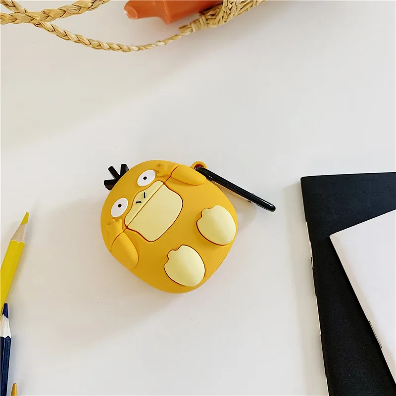 3D милый мультяшный Покемон Psyduck Snorlax Kabigon корпусы гарнитурные для Apple Airpods 1/2 силиконовый защитный чехол для наушников